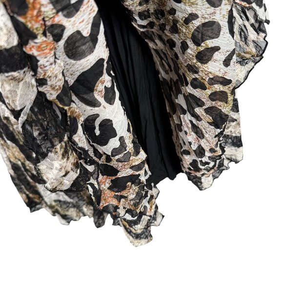 Vintage Alberto Makali Dress Medium Brown Zebra Leopard Nylon Blend Boho - Picture 7 of 8